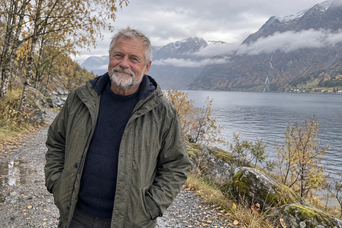 Per på tur ved fjorden